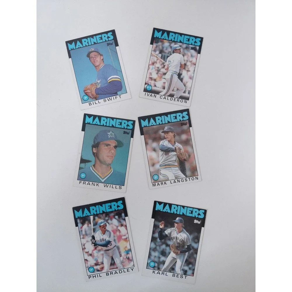 1986 Topps Seattle Mariners Baseball Card Lot of 6 Langston Swift Bradley Wills
